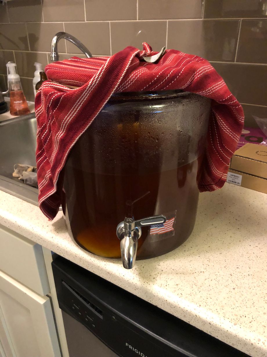 Brewing vessel, fully loaded for the first time. Brewing vessel, fully loaded for the first time.