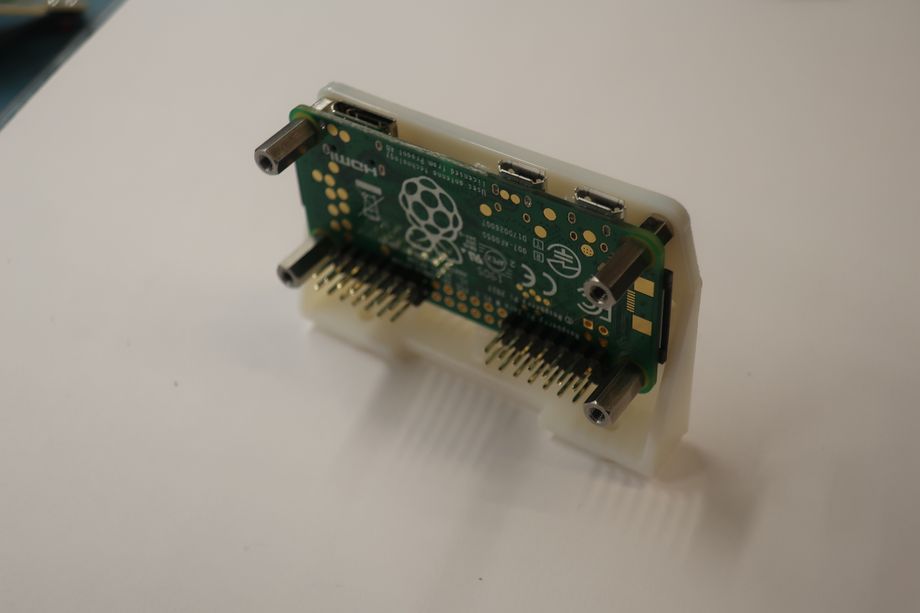 The pi with the backplate attached. The pi with the backplate attached.